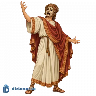 Attore teatrale dell'antica Roma con maschera
