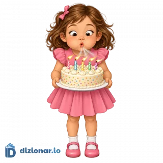 Bambino che soffia sulle candeline di una torta